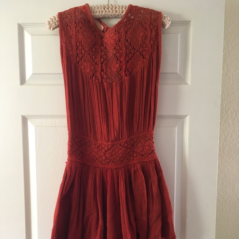 Red ruffle dress